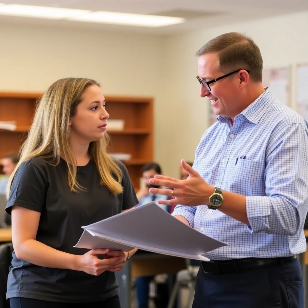 Instructor mentoring a student